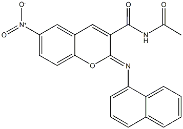 N-acetyl-6-nitro-2-(1-naphthylimino)-2H-chromene-3-carboxamide Struktur