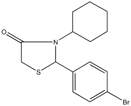 2-(4-bromophenyl)-3-cyclohexyl-1,3-thiazolidin-4-one Struktur