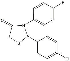 2-(4-chlorophenyl)-3-(4-fluorophenyl)-1,3-thiazolidin-4-one Struktur