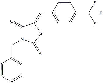 3-benzyl-2-thioxo-5-[4-(trifluoromethyl)benzylidene]-1,3-thiazolidin-4-one Struktur