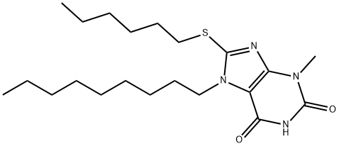 8-(hexylsulfanyl)-3-methyl-7-nonyl-3,7-dihydro-1H-purine-2,6-dione Struktur