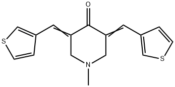 1-methyl-3,5-bis(3-thienylmethylene)-4-piperidinone Struktur