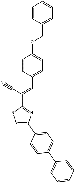 3-[4-(benzyloxy)phenyl]-2-(4-[1,1'-biphenyl]-4-yl-1,3-thiazol-2-yl)acrylonitrile Struktur