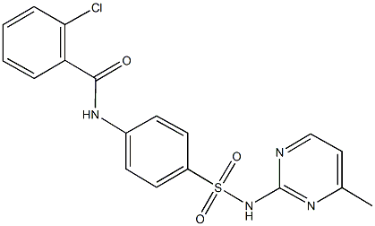 2-chloro-N-(4-{[(4-methyl-2-pyrimidinyl)amino]sulfonyl}phenyl)benzamide Struktur