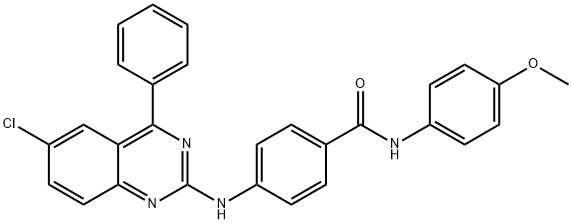 4-[(6-chloro-4-phenylquinazolin-2-yl)amino]-N-[4-(methyloxy)phenyl]benzamide Struktur