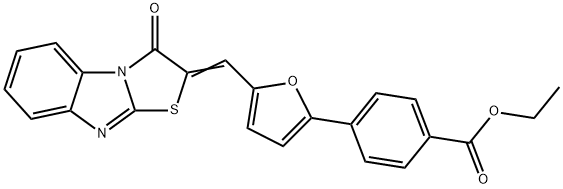 ethyl 4-{5-[(3-oxo[1,3]thiazolo[3,2-a]benzimidazol-2(3H)-ylidene)methyl]-2-furyl}benzoate Struktur