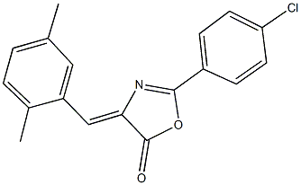 2-(4-chlorophenyl)-4-(2,5-dimethylbenzylidene)-1,3-oxazol-5(4H)-one Struktur