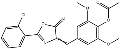 4-[(2-(2-chlorophenyl)-5-oxo-1,3-oxazol-4(5H)-ylidene)methyl]-2,6-dimethoxyphenyl acetate Struktur