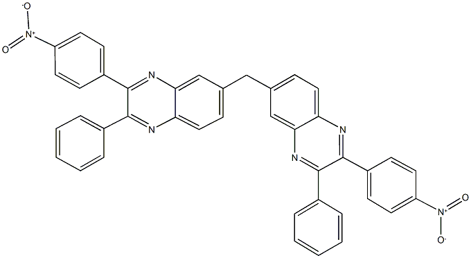 3-{4-nitrophenyl}-6-[(2-{4-nitrophenyl}-3-phenyl-6-quinoxalinyl)methyl]-2-phenylquinoxaline Struktur