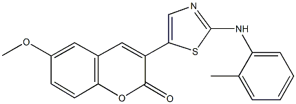 6-methoxy-3-[2-(2-toluidino)-1,3-thiazol-5-yl]-2H-chromen-2-one Struktur