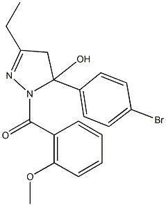 5-(4-bromophenyl)-3-ethyl-1-(2-methoxybenzoyl)-4,5-dihydro-1H-pyrazol-5-ol Struktur