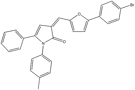 3-{[5-(4-bromophenyl)-2-furyl]methylene}-1-(4-methylphenyl)-5-phenyl-1,3-dihydro-2H-pyrrol-2-one Struktur