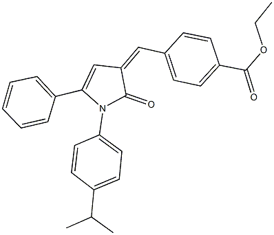 ethyl 4-{[1-(4-isopropylphenyl)-2-oxo-5-phenyl-1,2-dihydro-3H-pyrrol-3-ylidene]methyl}benzoate Struktur