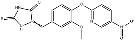 5-[4-({5-nitro-2-pyridinyl}oxy)-3-methoxybenzylidene]-2-thioxo-4-imidazolidinone Struktur