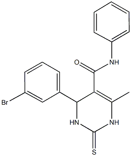 4-(3-bromophenyl)-6-methyl-N-phenyl-2-thioxo-1,2,3,4-tetrahydropyrimidine-5-carboxamide Struktur