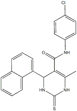 N-(4-chlorophenyl)-6-methyl-4-(1-naphthyl)-2-thioxo-1,2,3,4-tetrahydro-5-pyrimidinecarboxamide Struktur