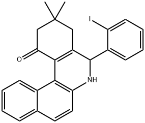 5-(2-iodophenyl)-3,3-dimethyl-3,4,5,6-tetrahydrobenzo[a]phenanthridin-1(2H)-one Struktur