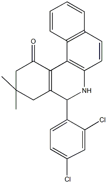 5-(2,4-dichlorophenyl)-3,3-dimethyl-3,4,5,6-tetrahydrobenzo[a]phenanthridin-1(2H)-one Struktur