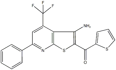 [3-amino-6-phenyl-4-(trifluoromethyl)thieno[2,3-b]pyridin-2-yl](thien-2-yl)methanone Struktur