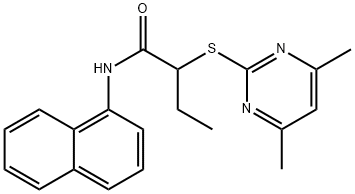 2-[(4,6-dimethyl-2-pyrimidinyl)sulfanyl]-N-(1-naphthyl)butanamide Struktur