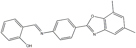 2-({[4-(5,7-dimethyl-1,3-benzoxazol-2-yl)phenyl]imino}methyl)phenol Struktur