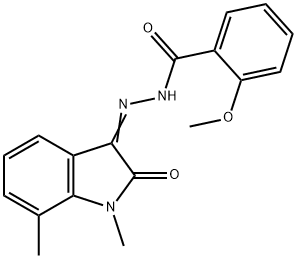 N'-(1,7-dimethyl-2-oxo-1,2-dihydro-3H-indol-3-ylidene)-2-methoxybenzohydrazide Struktur