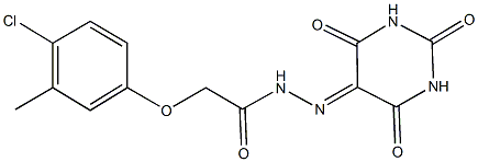 2-(4-chloro-3-methylphenoxy)-N'-(2,4,6-trioxotetrahydro-5(2H)-pyrimidinylidene)acetohydrazide Struktur