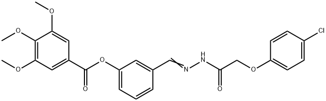 3-{2-[(4-chlorophenoxy)acetyl]carbohydrazonoyl}phenyl 3,4,5-trimethoxybenzoate Struktur