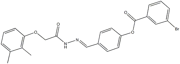 4-{2-[(2,3-dimethylphenoxy)acetyl]carbohydrazonoyl}phenyl 3-bromobenzoate Struktur