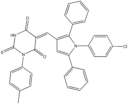 5-{[1-(4-chlorophenyl)-2,5-diphenyl-1H-pyrrol-3-yl]methylene}-1-(4-methylphenyl)-2-thioxodihydro-4,6(1H,5H)-pyrimidinedione Struktur