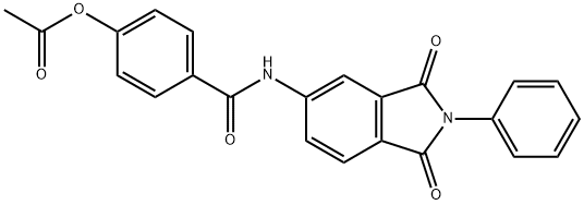 4-{[(1,3-dioxo-2-phenyl-2,3-dihydro-1H-isoindol-5-yl)amino]carbonyl}phenyl acetate Struktur