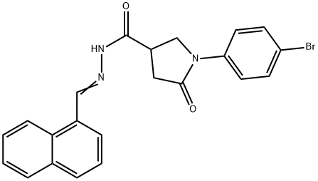 1-(4-bromophenyl)-N'-(1-naphthylmethylene)-5-oxo-3-pyrrolidinecarbohydrazide Struktur