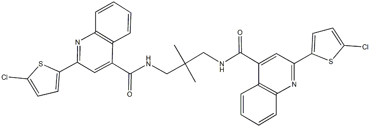 2-(5-chloro-2-thienyl)-N-[3-({[2-(5-chloro-2-thienyl)-4-quinolinyl]carbonyl}amino)-2,2-dimethylpropyl]-4-quinolinecarboxamide Struktur