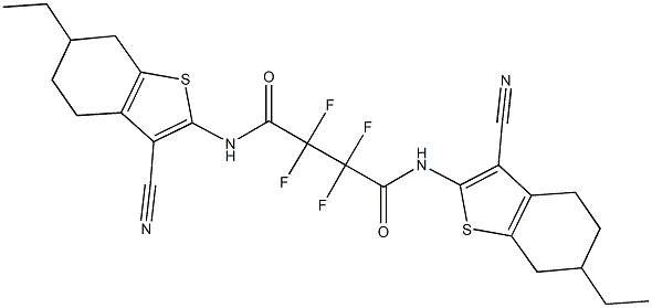 N~1~,N~4~-bis(3-cyano-6-ethyl-4,5,6,7-tetrahydro-1-benzothien-2-yl)-2,2,3,3-tetrafluorosuccinamide Struktur