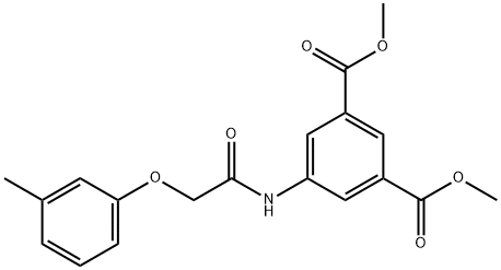 dimethyl 5-{[(3-methylphenoxy)acetyl]amino}isophthalate Struktur