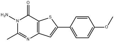 3-amino-6-(4-methoxyphenyl)-2-methylthieno[3,2-d]pyrimidin-4(3H)-one Struktur