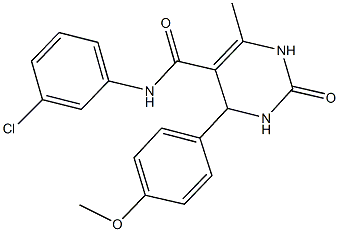 N-(3-chlorophenyl)-4-(4-methoxyphenyl)-6-methyl-2-oxo-1,2,3,4-tetrahydro-5-pyrimidinecarboxamide Struktur