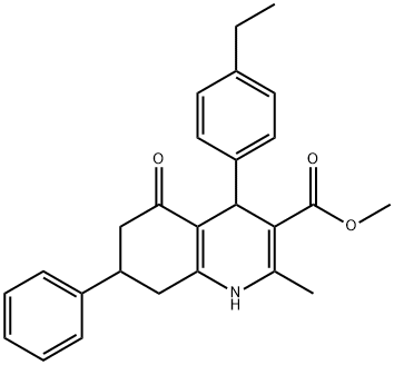 methyl 4-(4-ethylphenyl)-2-methyl-5-oxo-7-phenyl-1,4,5,6,7,8-hexahydro-3-quinolinecarboxylate Struktur