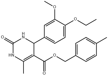 4-methylbenzyl 4-(4-ethoxy-3-methoxyphenyl)-6-methyl-2-oxo-1,2,3,4-tetrahydro-5-pyrimidinecarboxylate Struktur