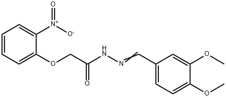 N'-(3,4-dimethoxybenzylidene)-2-{2-nitrophenoxy}acetohydrazide Struktur