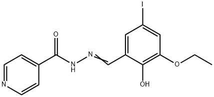 N'-(3-ethoxy-2-hydroxy-5-iodobenzylidene)isonicotinohydrazide Struktur