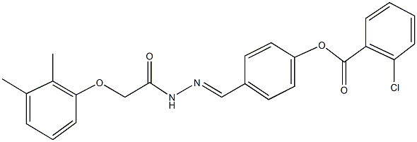 4-{2-[(2,3-dimethylphenoxy)acetyl]carbohydrazonoyl}phenyl 2-chlorobenzoate Struktur