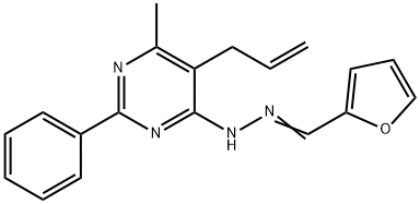 2-furaldehyde (5-allyl-6-methyl-2-phenyl-4-pyrimidinyl)hydrazone Struktur