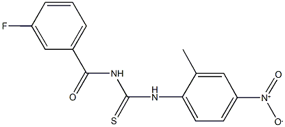 N-(3-fluorobenzoyl)-N'-{4-nitro-2-methylphenyl}thiourea Struktur