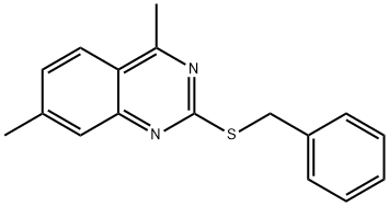 2-(benzylthio)-4,7-dimethylquinazoline Struktur