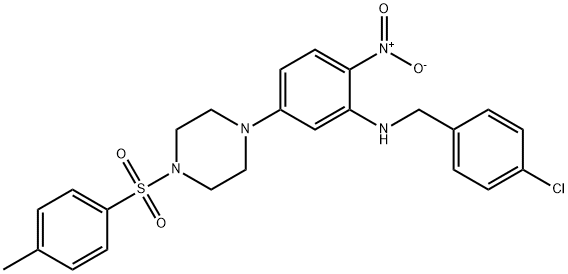 1-{3-[(4-chlorobenzyl)amino]-4-nitrophenyl}-4-[(4-methylphenyl)sulfonyl]piperazine Struktur