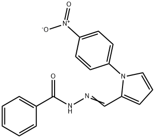 N'-[(1-{4-nitrophenyl}-1H-pyrrol-2-yl)methylene]benzohydrazide Struktur