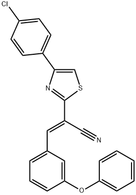 2-[4-(4-chlorophenyl)-1,3-thiazol-2-yl]-3-(3-phenoxyphenyl)acrylonitrile Struktur