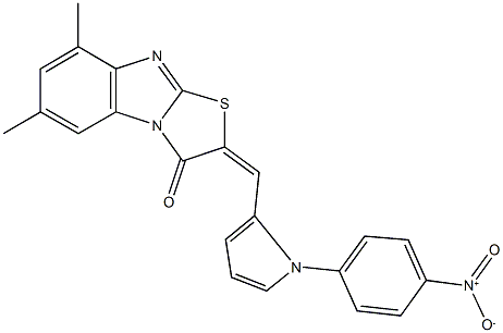 2-[(1-{4-nitrophenyl}-1H-pyrrol-2-yl)methylene]-6,8-dimethyl[1,3]thiazolo[3,2-a]benzimidazol-3(2H)-one Struktur