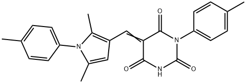 5-{[2,5-dimethyl-1-(4-methylphenyl)-1H-pyrrol-3-yl]methylene}-1-(4-methylphenyl)-2,4,6(1H,3H,5H)-pyrimidinetrione Struktur